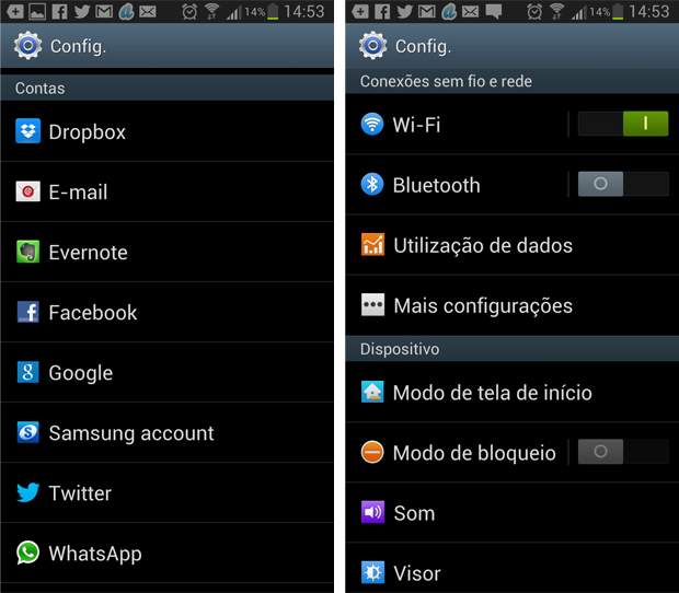 Acesso à configuração de conta do Android (Foto: Reprodução/Thiago Barros)