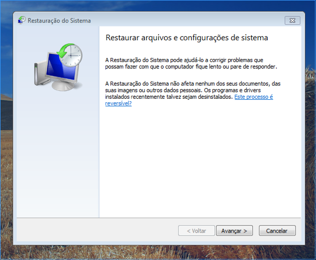 Restaura��o do sistema no Windows 7 (Foto: Reprodu��o/Thiago Bittencourt)