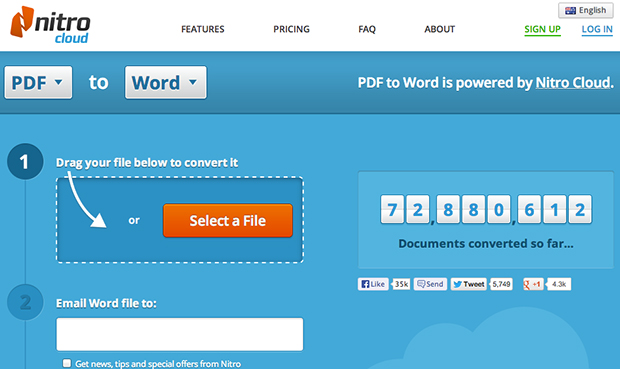 Nitro Cloud permite a conversão de documentos PDF para diversos formatos (Foto: Reprodução)