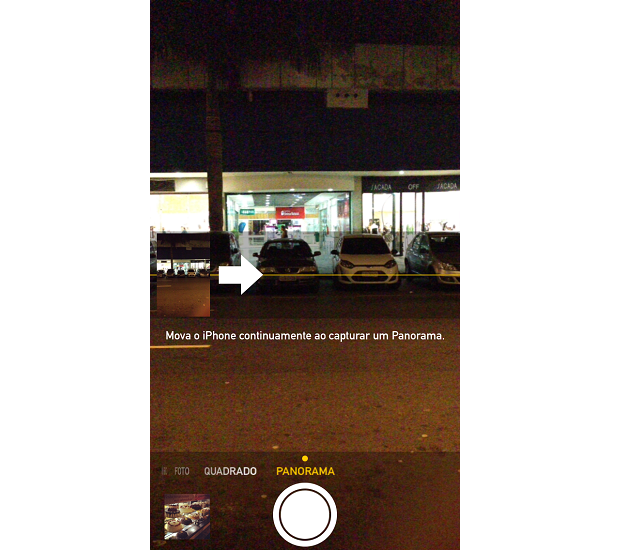 Panorama da nova câmera do iOS 7 aparece no iPhone 5, por exemplo (Foto: Reprodução/Thiago Barros)