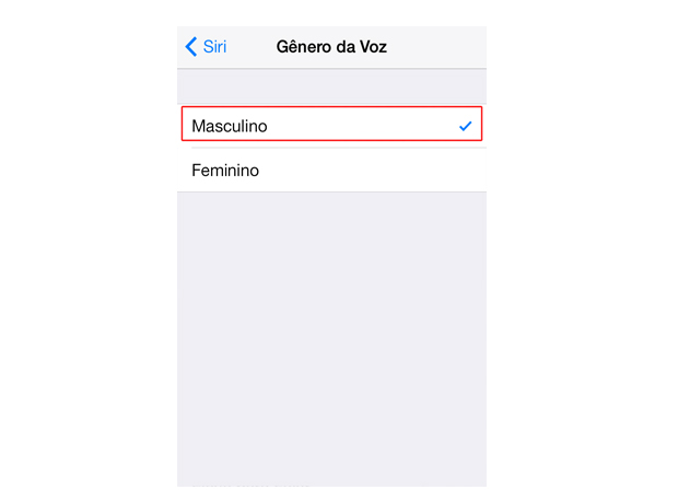 Escolhendo um gênero de voz para a Siri do iOS 7 (Foto: Reprodução/Marvin Costa)