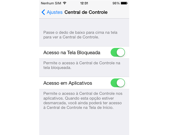 Usuário pode bloquear a central (Foto: Reprodução/Thiago Barros)