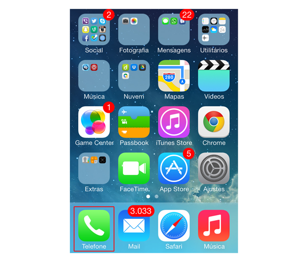 Acesse as opções de chamada do iOS 7 (Foto: Reprodução/Marvin Costa)
