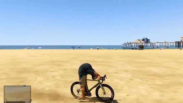 Michael criou uma nova forma de se andar de bicicleta em GTA 5 (Foto: Reprodução)