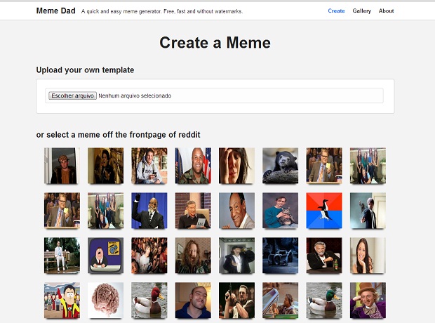MemeDad.com tem galeria de imagens para memes mais famosos (Foto: Reprodução/Internet)