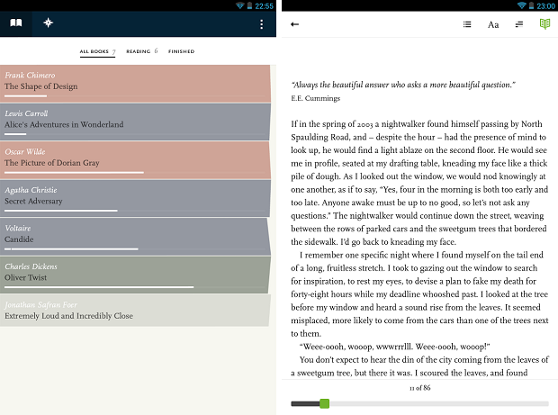 Readmill is an application for reading books for Android (Reuters)