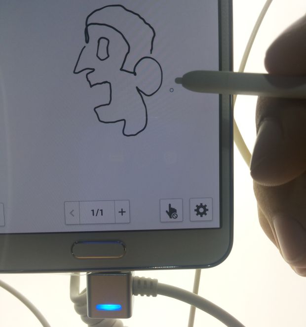 Conseguimos desenhar com a stylus do Note 3 (Foto: Pedro Zambarda/TechTudo)