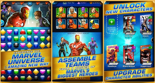 Marvel Puzzle Quest has several heroes for you to collect (Reuters)
