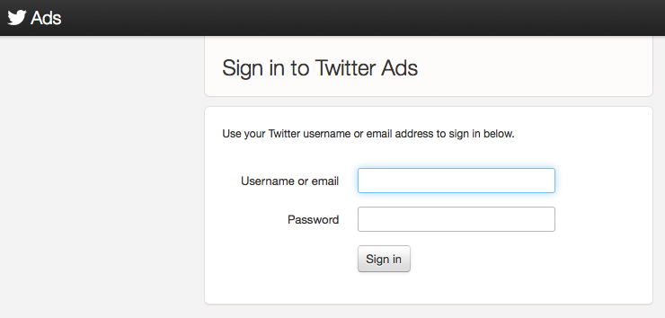 Acesse a plataforma Twitter Ads e faça login com suas credenciais (Foto: Reprodução/Twitter)