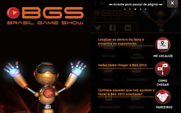 Aplicativo da Brasil Game Show 2013 traz diversas informações para os visitantes (Foto: Divulgação)