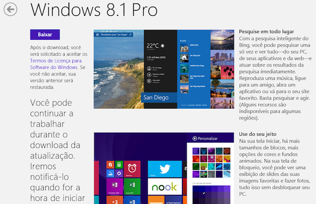 Download do Windows 8.1 na Windows Store (Foto: Reprodução/Helito Bijora)