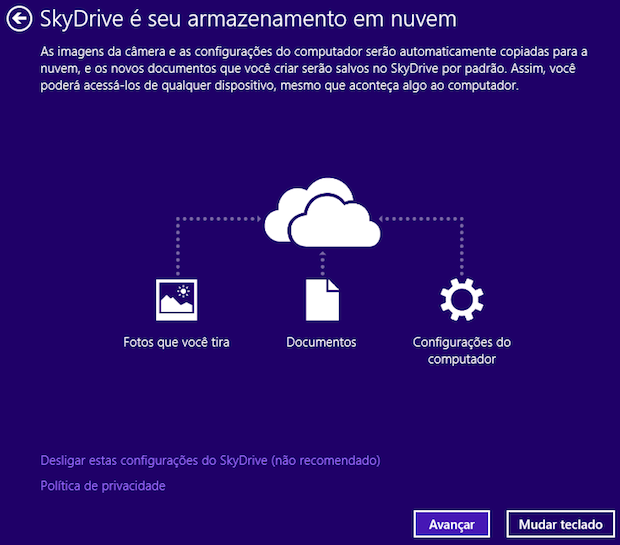 Ativando o SkyDrive (Foto: Reprodução/Helito Bijora)