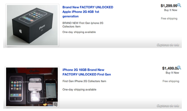 iPhones 2G vendidos no eBay (Foto: Reprodução/Business Insider)