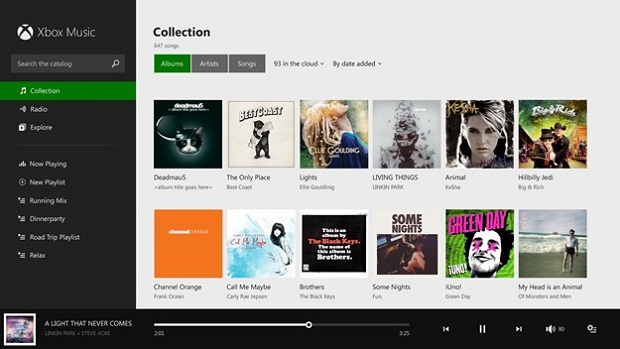 Windows 8.1 tem versão mais clean do aplicativo  Xbox Music (Foto: Reprodução / blogs.windows)