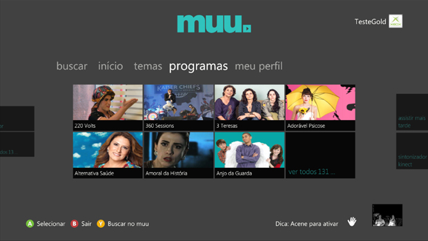 Serviço de vídeos por demanda Muu da Globosat ganha aplicativo para o Xbox 360 (Foto: Divulgação)