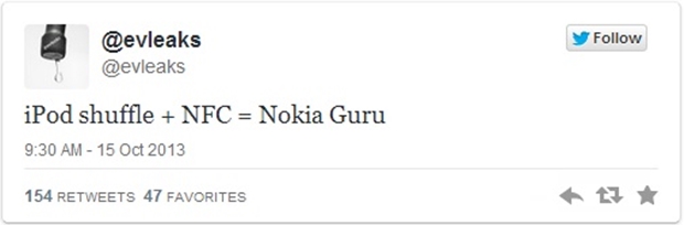 Tuíte de @evleaks revelando o Nokia Guru (Foto: Reprodução)