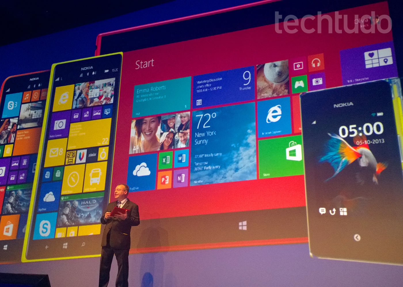 Lumia 1520, Lumia 1320, tablet Lumia 2520 e nova linha de Ashas no Nokia World 2013 (Foto: Allan Melo / TechTudo)