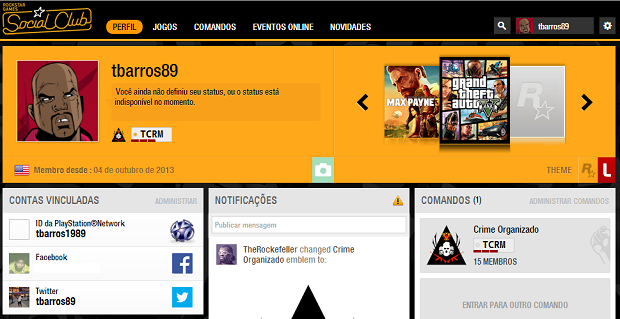 Acesse o perfil na rede social da Rockstar (Foto: Reprodução/Thiago Barros)