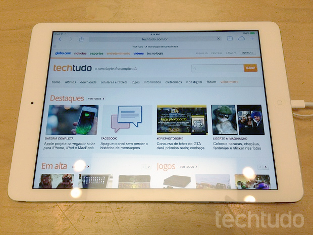 iPad Air visto de frente (Foto: Thiago Barros/TechTudo)