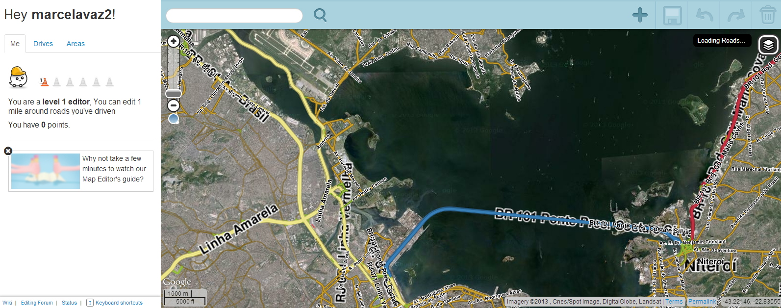 No Waze, você pode editar o mapa para atualizá-lo e acrescentar rotas alternativas (Foto: Reprodução/ Marcela Vaz)