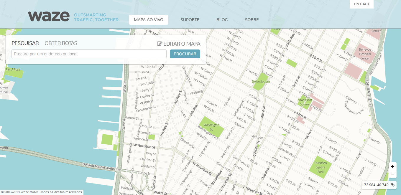 Mapa ao vivo do Waze (Foto: Reprodução/Marcela Vaz)