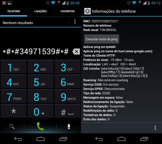 Códigos permitem acessar configurações secretas do seu smartphone (Foto: Reprodução  / Dario Coutinho)