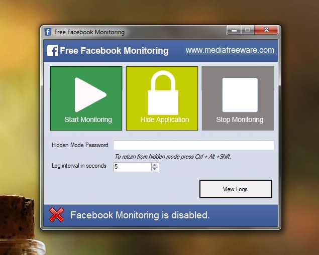 Interface do software Free Facebook Monitoring (Foto: Reprodução/Marcela Vaz)