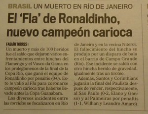 Jornais espanhóis destacam título do Flamengo de Ronaldinho (Foto: Thiago Dias/Globoesporte.com)