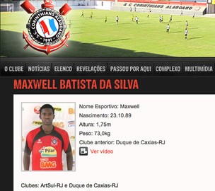Jorbison ficha atleta Maxwell Corinthians-AL (Foto: Reprodução / Site Oficial)