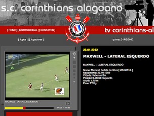 Jorbison video Maxwell site Corinthians-AL (Foto: Reprodução / Site Oficial)