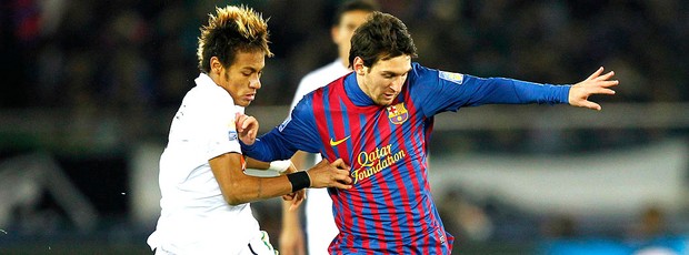 Messi e Neymar na final do Mundial entre Santos x Barcelona (Foto: Reuters)