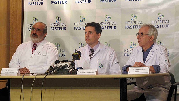 Fábio Guimarães de Miranda, Ricardo Periardi, José Antônio Guasti médicos hospital pasteur ricardo gomes (Foto: Rafael Cavalieri / Globoesporte.com)