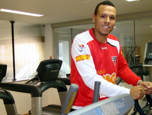 Luis Fabiano faz exercícios no Reffis do CT da Barra Funda (Foto: Site oficial do São Paulo FC)