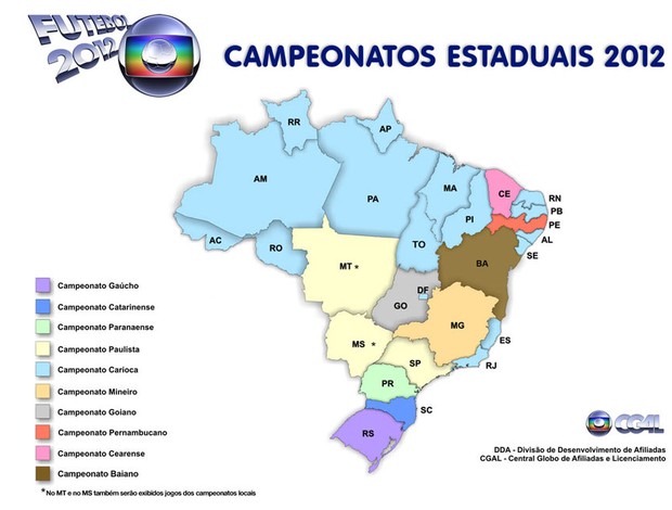 mapa Estaduais 2012 (Foto: Divulgação)