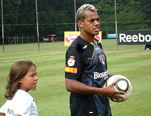 Marcelinho Paraíba no treino do São Paulo