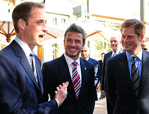 Beckham príncipe William e Harry Copa