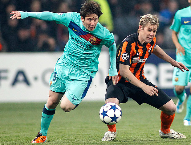 Messi na partida do Barcelona contra o Shakhtar (Foto: Reuters)