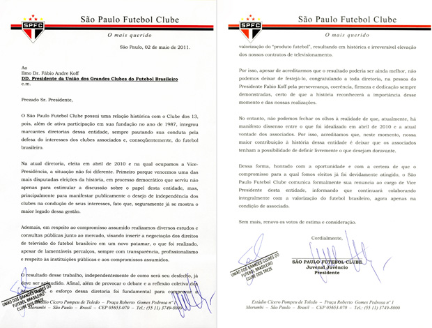 carta são paulo (Foto: Site Oficial)