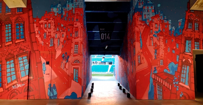 BLOG: Coletivo de pintores transformam estádio do Lyon na maior galeria de arte do mundo