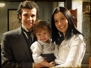 Após casamento, Dora e Felipe têm um lindo filho (Cordel Encantado / TV Globo)