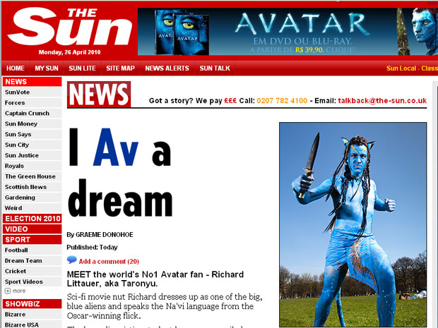 Richard Littauer assistiu ao filme 'Avatar' 17 vezes 