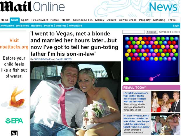 Nick Bond e Alex Gabrielson se casaram depois do primeiro encontro na balada de Las Vegas