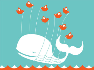 “Fail Whale” do Twitter é tão comum que já virou personagem conhecido dos usuários da internet.