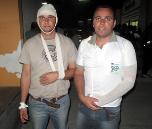 Ederson e Carlos Henrique de freitas ficaram feridos no choque entre ônibus e trem em Nova Iguaçu