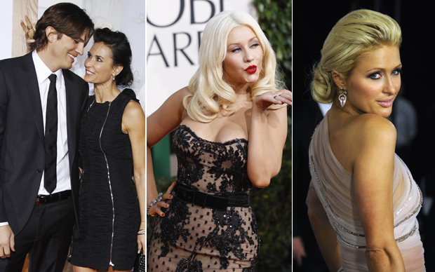 Ashton Kutcher, Demi Moore, Christina Aguilera e Paris Hilton