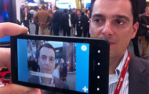 Laurent Gil, fundador do Viewdle,  identificado pela tecnologia que criou (Foto: Leopoldo Godoy/G1)