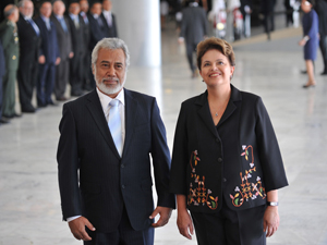 Presidenta Dilma recebe o primeiro-ministro e ministro da Defesa do Timor-Leste, Xanana Gusmão  (Foto: Antonio Cruz /ABr)