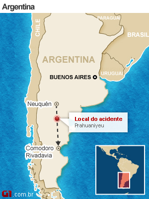 mapa acidente argentina NOVA (Foto: Arte G1)