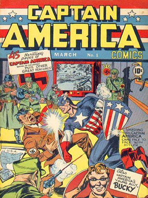Capa da edição número 1 da revista do Capitão América. HQ foi publicada pela Timely Comics, que mais tarde viria a se chamar Marvel (Foto: Marvel Comics/AP)