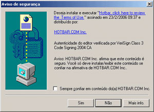Janela do ActiveX usava até o Windows XP SP2, em 2004. Um único clique em Sim era suficiente para infectar o PC (Foto: Reprodução)